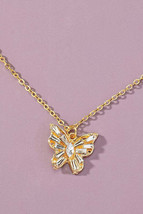 Cz Butterfly Pendant Necklace - £11.72 GBP