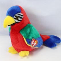 Ty Beanie Buddy Jabber the Parrot Colorful Large 10&quot; Bird 1999 TikI Bird - £10.17 GBP