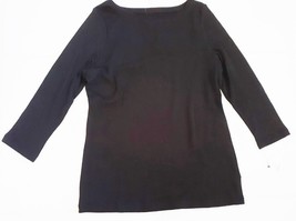 NWT TALBOTS Knit Top 3/4 Sleeve Sweater Cotton Blend Black Women&#39;s Size ... - £22.78 GBP