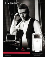 Justin Timberlake 2009 Macy&#39;s Givenchy Men&#39;s Cologne advertisement b/w a... - $4.00