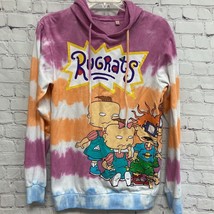 Rugrats Womens Hoodie Sweatshirt Multicolor Tie Dye Long Sleeve Drawstring S - £12.16 GBP