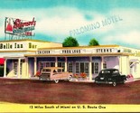 Vtg Linen Postcard Miami Florida FL Sherrard&#39;s Dixie Belle Inn Cars UNP - $8.86