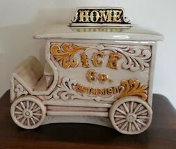 Vintage ~ Treasure Craft ~ Home Ice Co. Truck ~ Ceramic Cookie Jar ~ Mad... - $75.00