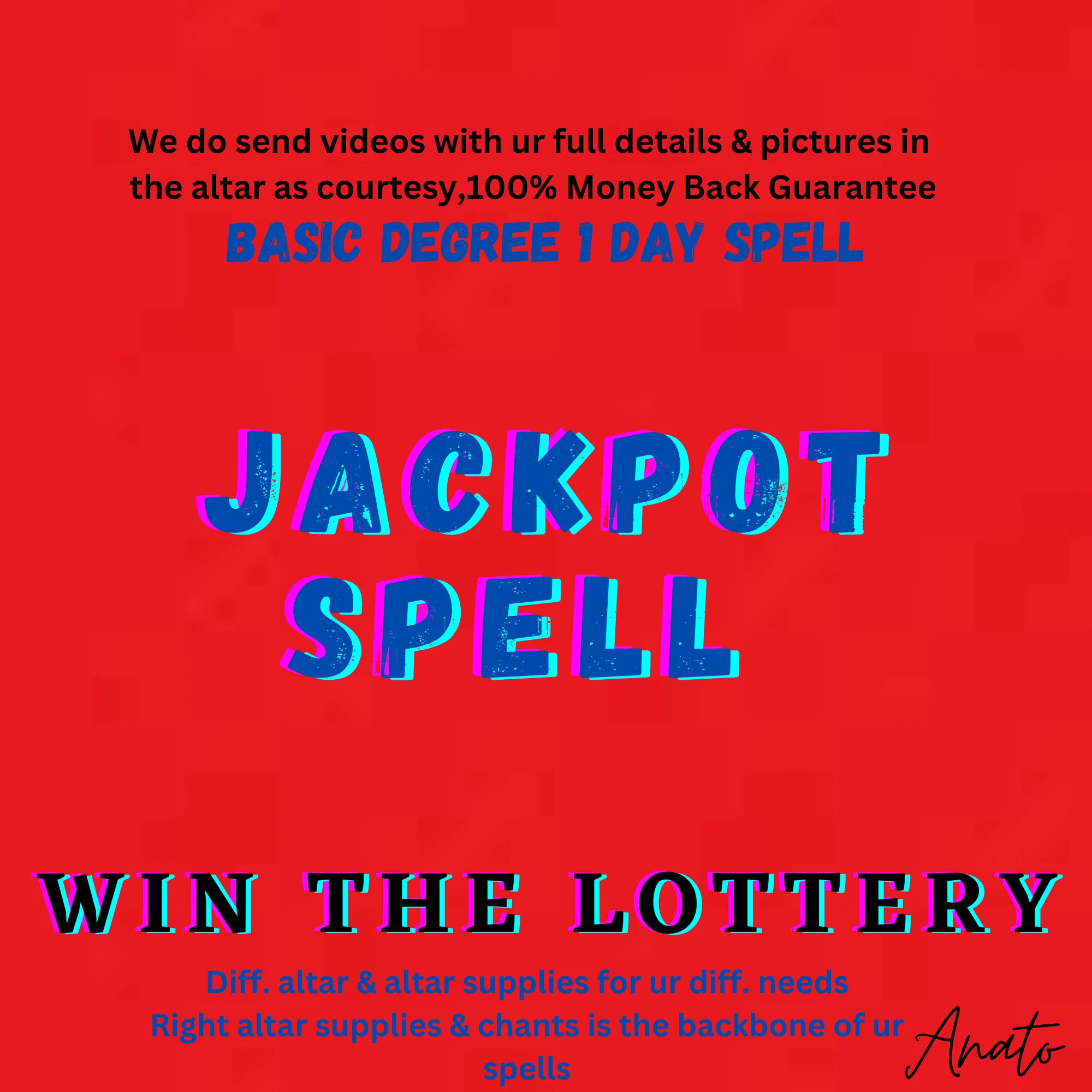 Lottery Spell Wealth Spell, Finances and luck Spell,  Win Mega Millions - £493.35 GBP