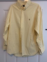 Ralph Lauren Polo Men&#39;s Maize Yellow Button Down Oxford Dress Shirt Cotton 17 34 - £15.39 GBP