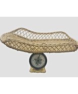 Antique Infant Baby Scale Metal With Original WICKER BASKET Shabby Chic ... - £70.10 GBP