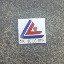 SKIING LOUISE Skiing Travel Resorts Logo Ski Vintage Souvenir Lapel Pin Canada - £5.96 GBP