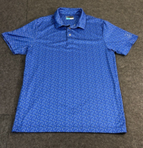 PGA Tour Pro Series Golf Polo Shirt AOP Blue Tee&#39;s &amp; Clubs Men&#39;s Size Large - $15.78
