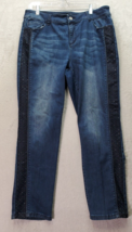 Chico&#39;s by Black Label Ankle Jeans Womens Size 1.5 Blue Denim Medium Wash Cotton - £21.15 GBP