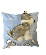Kipmik Alaska Pillow Sled Dog Husky Square Blue Soft Paw Print Blue - $26.70 CAD