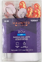 Haunted Living Halloween Pumpkin Wire LED String Lights Battery Operated... - £7.19 GBP