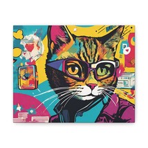 Wall Art Cat Pop Art Gifts for Valentines Day Gifts for Cat Lovers gifts 10x8 - £14.38 GBP