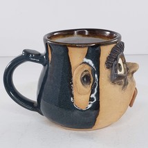 Vintage Stan Dzedzy Tongue Out Face Signed Handmade Pottery Coffee Mug - £37.36 GBP