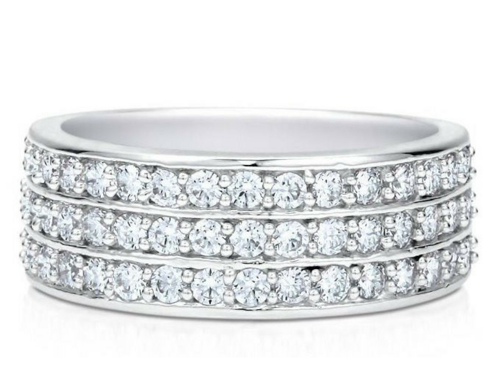 Sterling Silver AAAA Cubic Zirconia Half Eternity Ring
