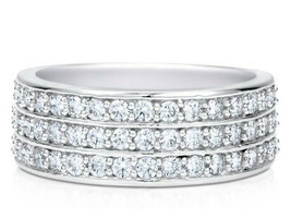  Sterling Silver AAAA Cubic Zirconia Half Eternity Ring  - £18.37 GBP