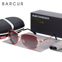 BARCUR Women Gradient Sunglasses Polarized Sun Glasses Luxury Round Eyewear - £17.29 GBP