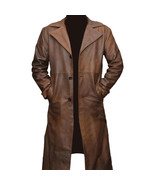 Batman Dawn of Justice Knightmare Brown Distressed Leather Trench Coat A... - £126.30 GBP