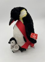 Aurora World Emperor Penguin Plush with Baby 12&quot; Wildlife Stuffed Animal... - £8.88 GBP