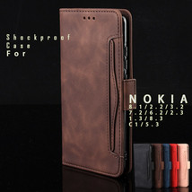 For Nokia 2.2 3.2 7.2 6.2 8.3 C1 Wallet Case Leather Card Stand Flip Sli... - $63.83