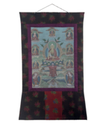 VINTAGE SHAKYAMUNI BUDDHA WITH 5 DHYANI BUDDHA ORIGINAL TIBETAN THANGKA ... - €427,09 EUR