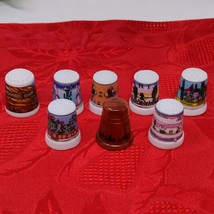 8X Thimble Arizona Saguaro Cactus Grand Canyon Vintage Ceramic Porcelain - $24.98
