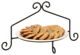 Pie Plate Stand -Wrought Iron Single Tier Display Rack Amish Handmade In Usa - £33.56 GBP
