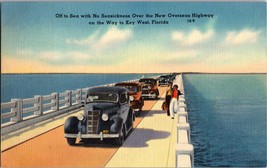 Vtg Postcard, the New Overseas Highway on the way to Key West Fla. Unposted - £4.67 GBP