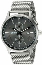 NEW Akribos XXIV AK905SSB Men&#39;s Grey Sunburst Dial Silver SS Mesh Bracelet Watch - £45.85 GBP