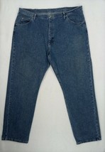 Vintage Wrangler Size 42&quot;W x 32&quot;L 97301VR Men&#39;s Distressed Blue Denim Jeans - £8.95 GBP