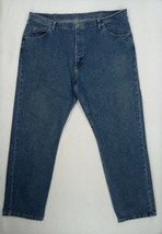Vintage Wrangler Size 42&quot;W x 32&quot;L 97301VR Men&#39;s Distressed Blue Denim Jeans - $11.39