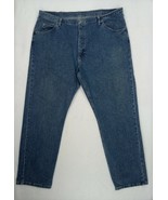 Vintage Wrangler Size 42&quot;W x 32&quot;L 97301VR Men&#39;s Distressed Blue Denim Jeans - £8.97 GBP