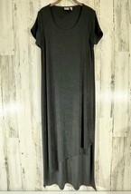 Chicos Travelers Maxi Dress Size 1 or Medium Black Asymmetrical Front He... - $24.72