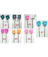 Pretty 4 Petal Flower Hair Bobbie Pins Little Girls Moms - £4.38 GBP