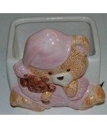 Cute Napco Ceramic Sleepy Bear Planter Moon Baby Night Time Teddy Holder - £9.38 GBP