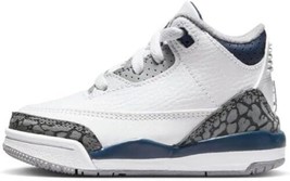 Jordan Toddlers 3 Retro Basketball Sneakers, White/Midnight Navy, 10C - $82.37