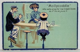 Mollycoddle Who Eats a Big Fat Ice Cream Soda, Victorian Fountain Postca... - $19.95