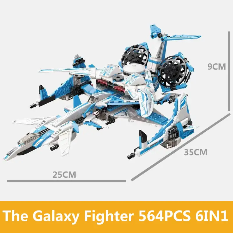 QMAN 41106 The Galaxy 6IN1 Fighter Building Blocks Kit Brick Model Kids Toys  - £27.19 GBP
