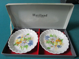 Haviland Limoges Pair Of Dishes / Saucers Nib Floral 4 1/2&quot; Original - £58.38 GBP