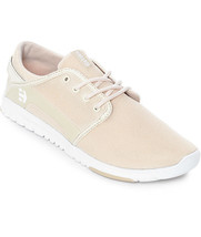 MENS GUYS Etnies Scout  tan and white Shoes SNEAKERS NEW $79 - $58.99