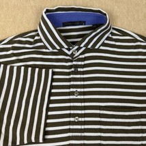 Greyson Golf Polo Shirt Men Medium Blue Black Stripe Stretch Performance... - $27.83