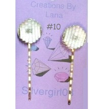 FUN Hand Created OOAK Bobby Pins Shimmery Clear - £4.37 GBP