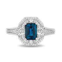 Enchanted Disney Cinderella Ring, Octagonal London Blue Topaz Ring - £71.58 GBP