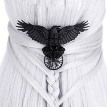 Wicked Silk Goth, Gothic, Medival Black Raven Metal Ornament Barrette Ha... - £7.96 GBP