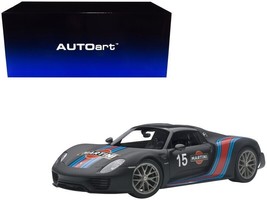 Porsche 918 Spyder Weissach Package Black/ Martini Livery #15 1/18 Model Car - £215.22 GBP