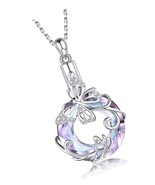 925 Sterling Silver Butterfly Hummingbird Rose Urn Necklace - $156.48