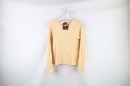 NOS Vintage Y2K Streetwear Womens Medium Blank Ribbed Knit Long Sleeve T-Shirt - £47.33 GBP