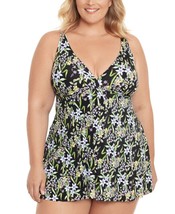 $119 Swim Solutions Plus Size Prairie Dance Flyaway Tummy-Control Swimdress 24W - £33.20 GBP