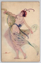 Art Nouveau Suzanne Meunier Nude Dance of Veil Erotica Risque Postcard A38 - £52.64 GBP