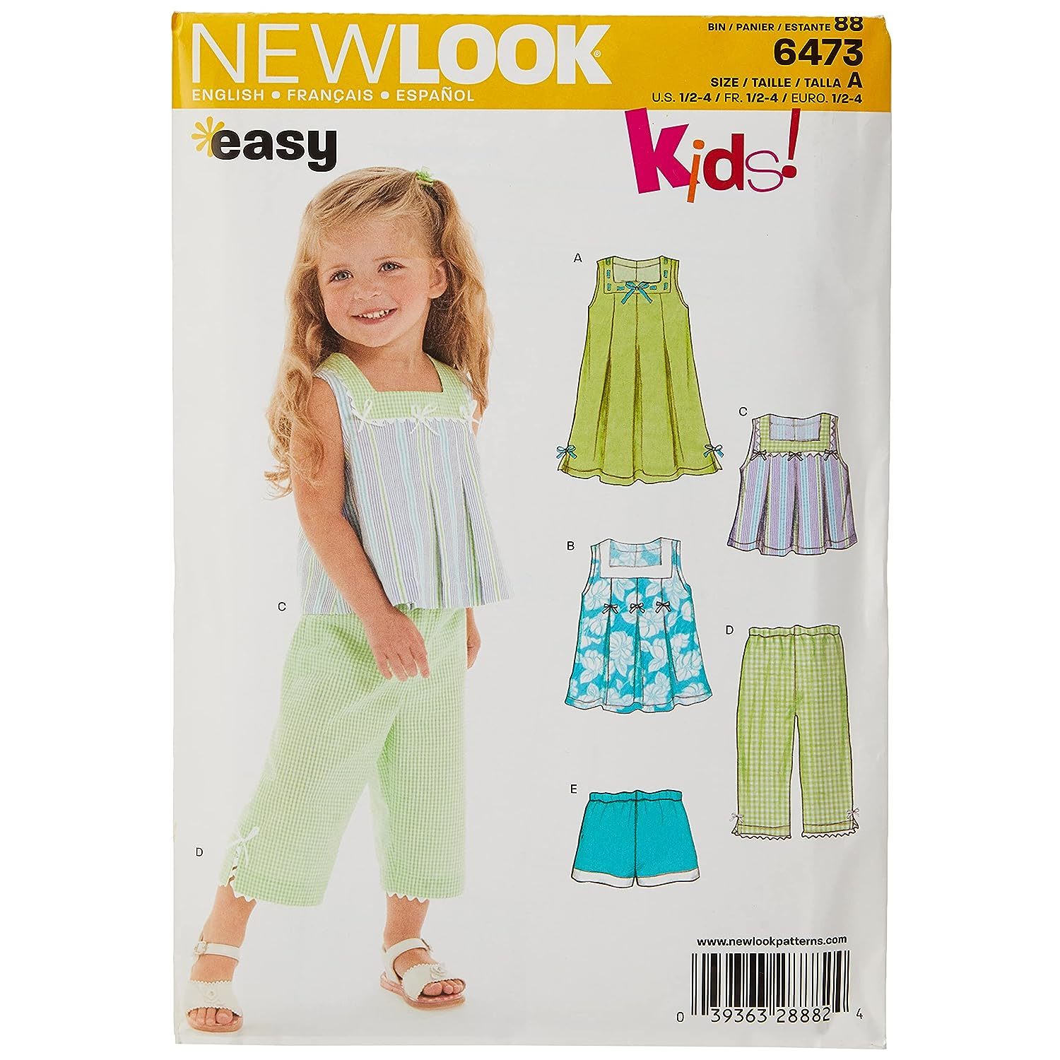 Primary image for New Look Sewing Pattern 6473 Toddler Separates, Size A (1/2-1-2-3-4)
