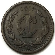1911 Mo Mexico 1 Centavo Coin Mexico City Mint - £6.31 GBP